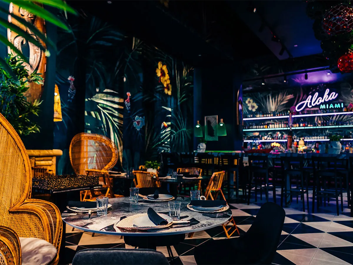 Inside Esotico Miami—Italian jet-set tropical interior