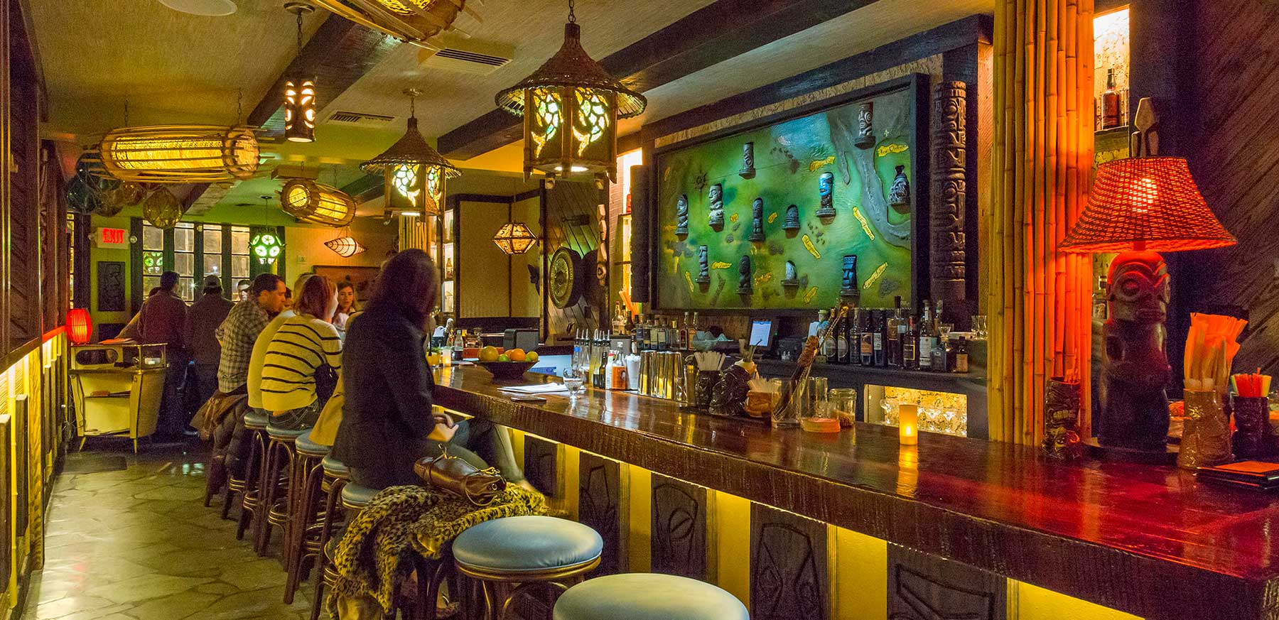 Inside Latitude 29—the French Quarter L-shaped bar room