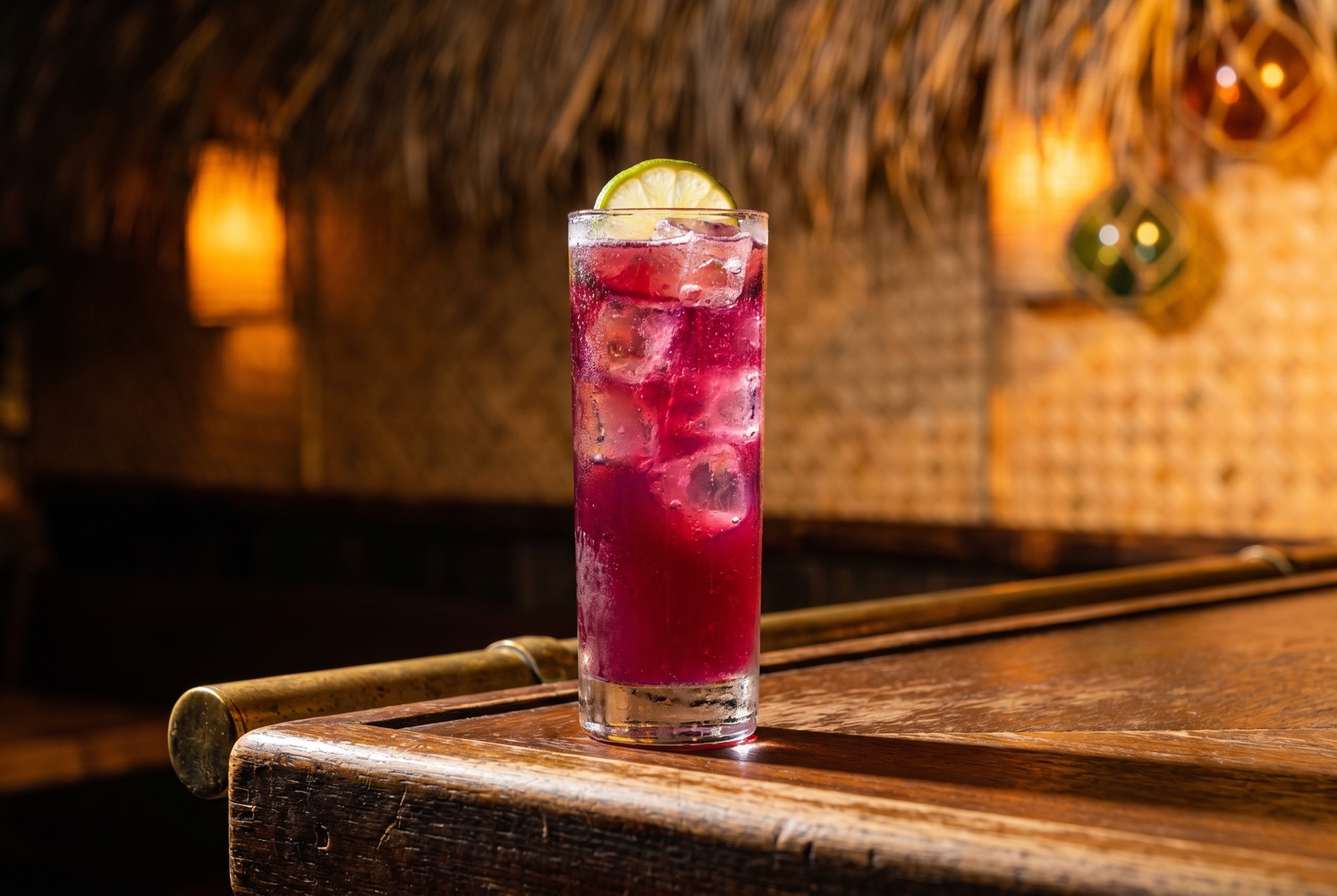 Trader Vic’s El Diablo—tequila, crème de cassis, lime, and ginger beer in a tall glass