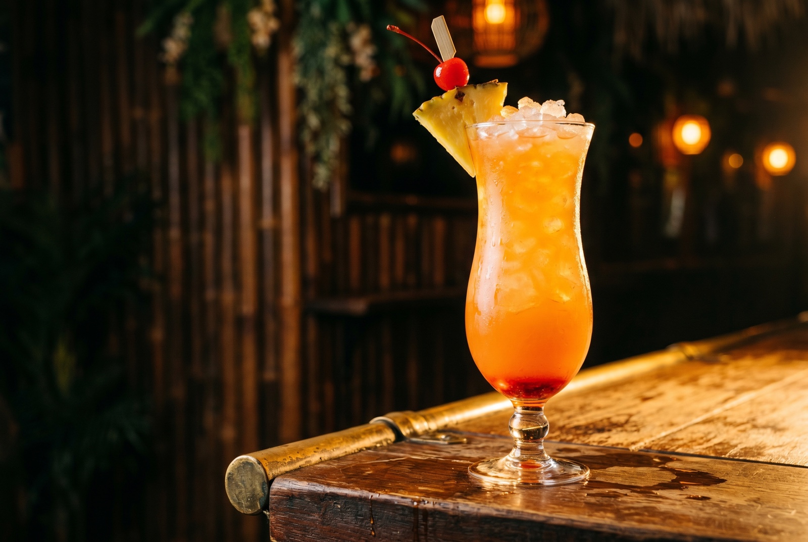 A Goombay Smash—dark and coconut rums, pineapple and orange, the Bahamian classic