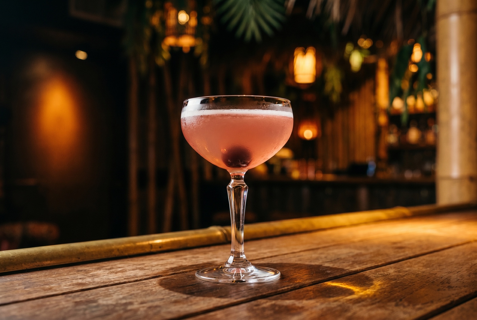 A Mary Pickford—white rum, pineapple, grenadine, and maraschino, the silent-era Hollywood Cuban classic